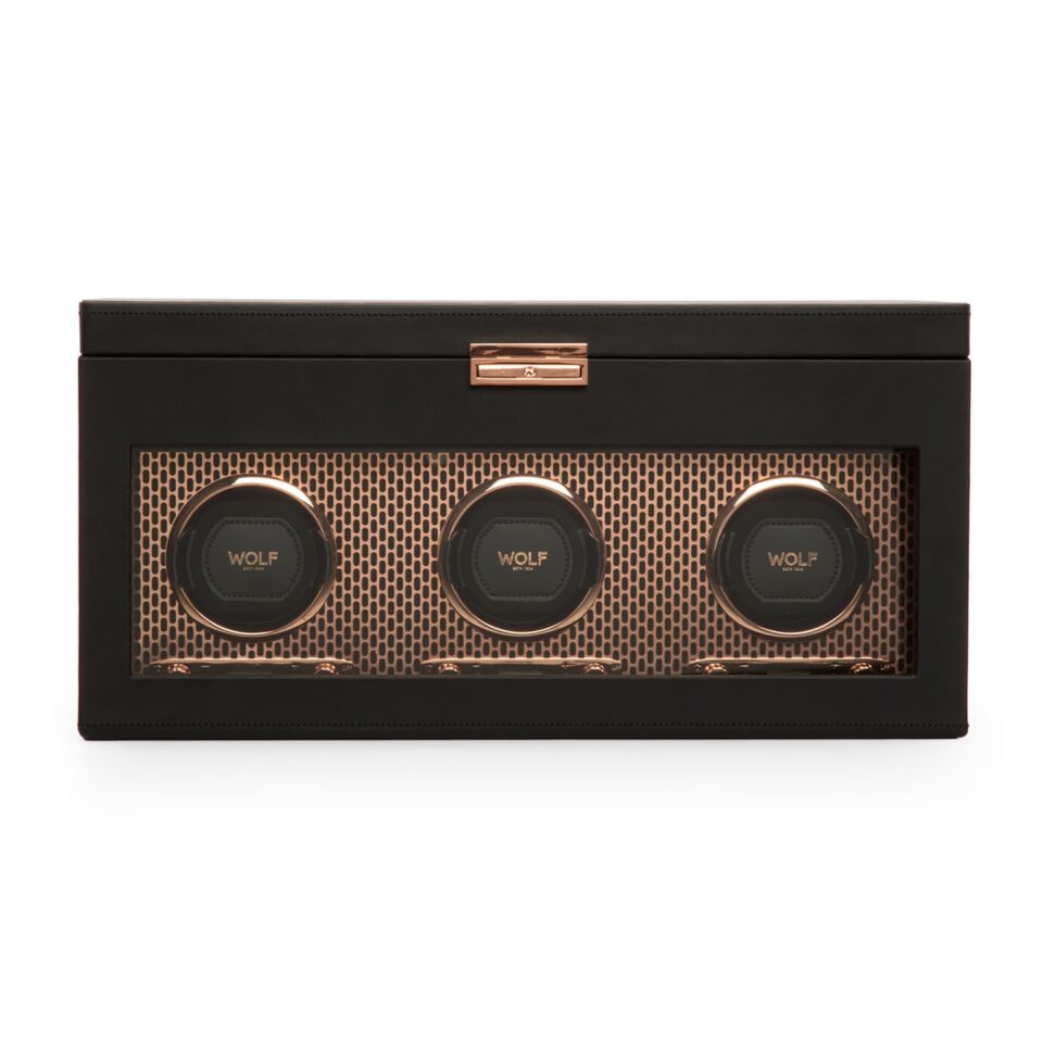 Wolf Axis Triple Watch Winder with Storage Copper 469416