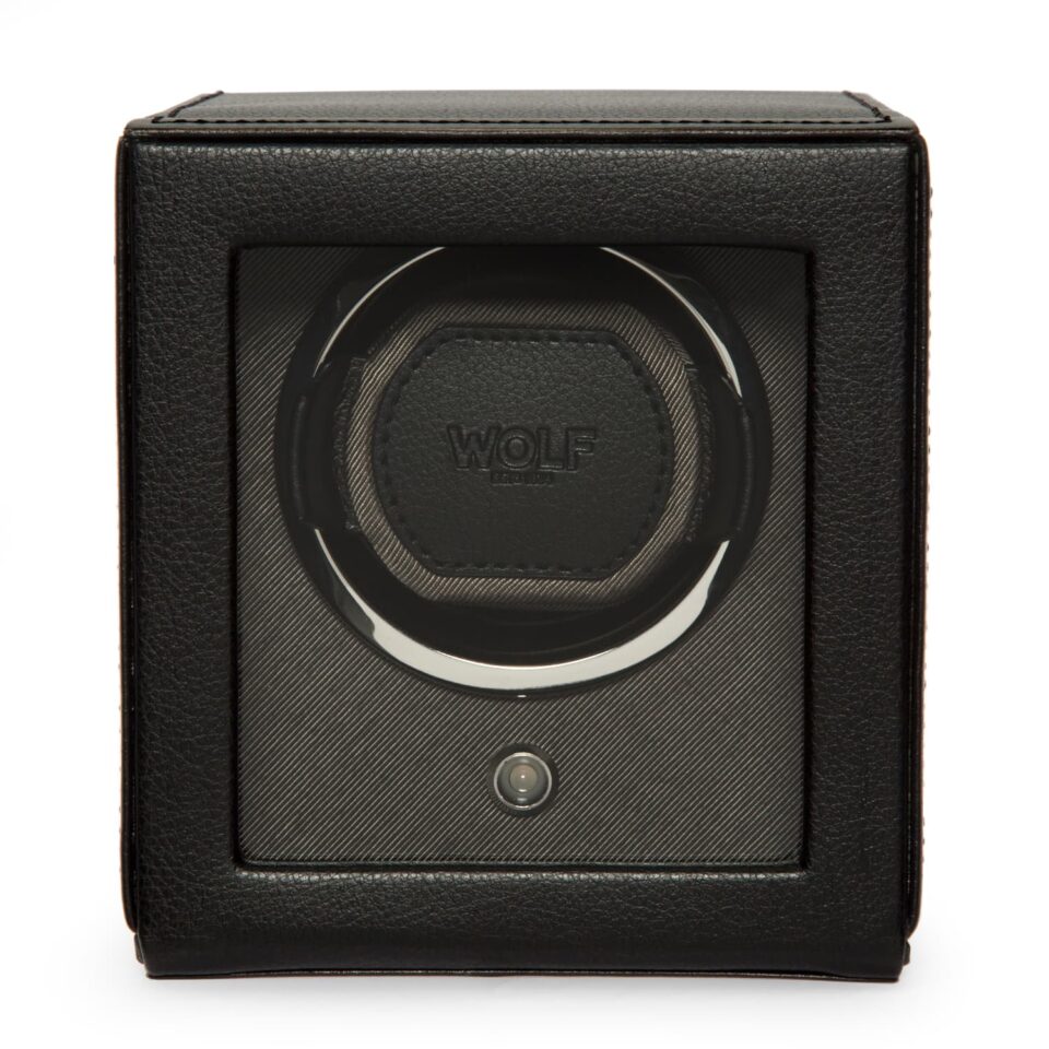 Wolf Cub Single Watch Winder with Cover Black 461103