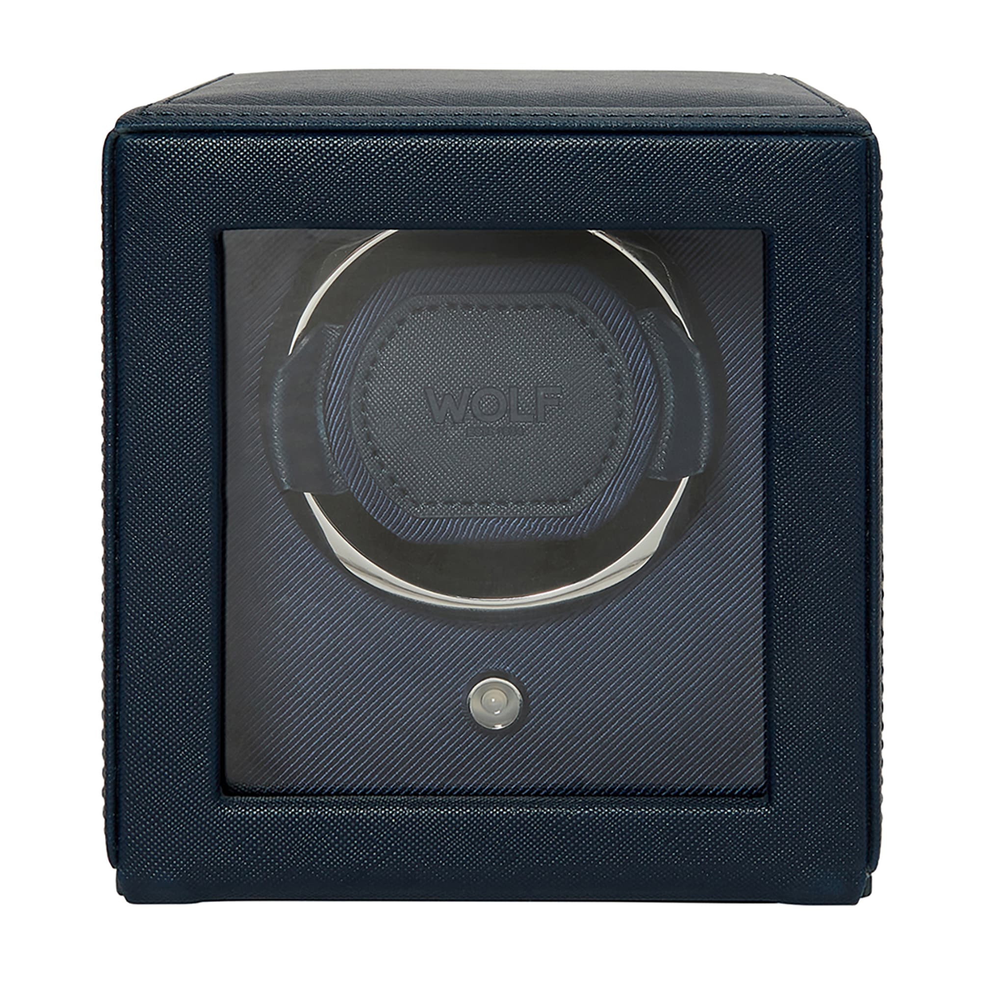 Wolf Cub Single Watch Winder with Cover Blue 461128