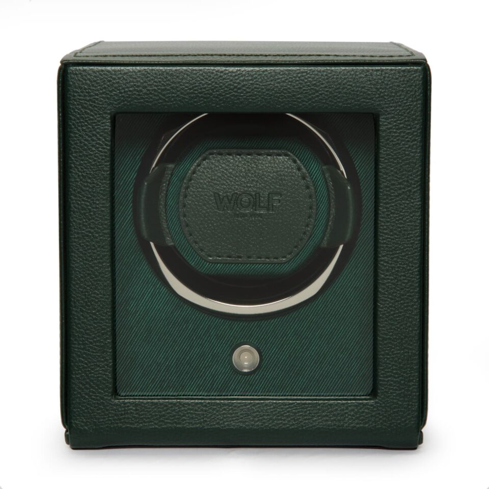 Wolf Cub Single Watch Winder with Cover Green 461141