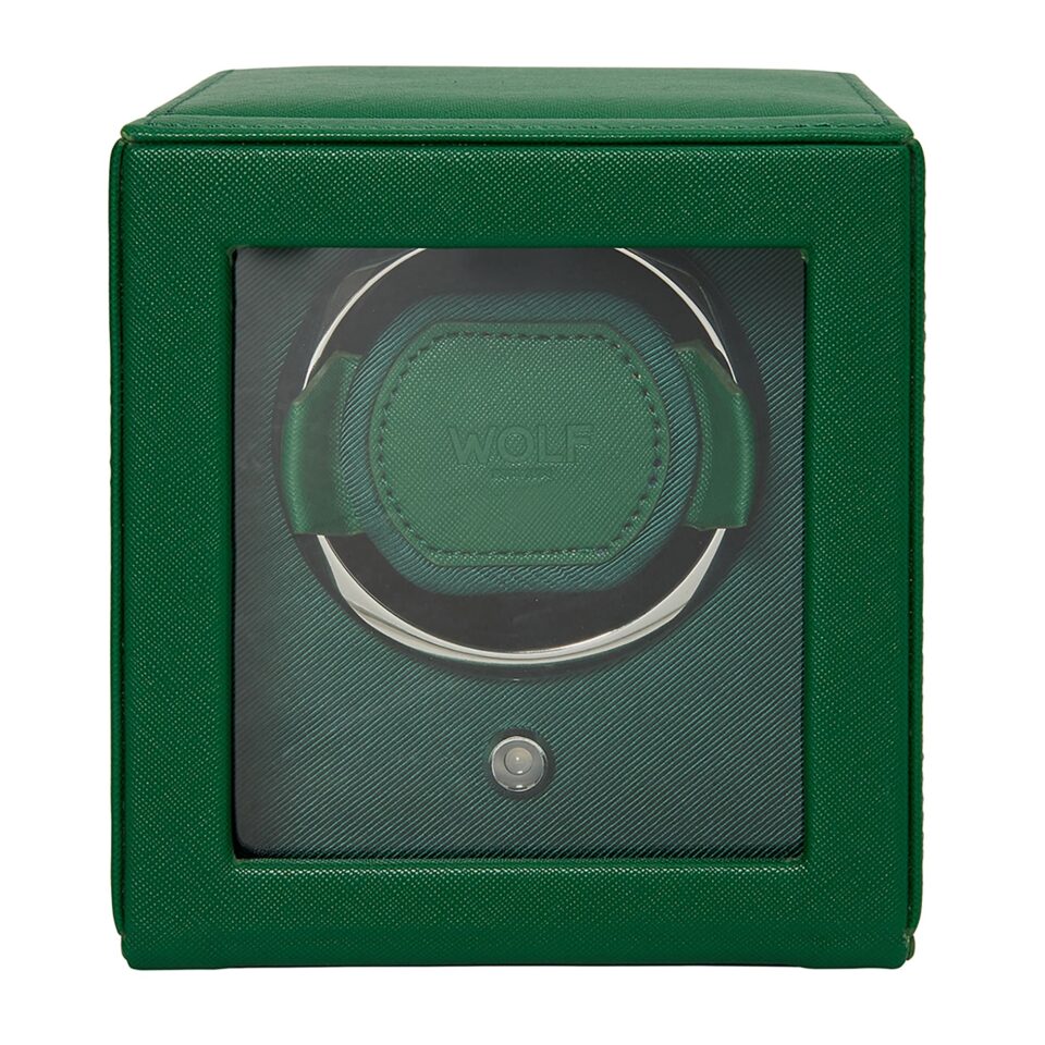 Wolf Cub Single Watch Winder with Cover Green 461143