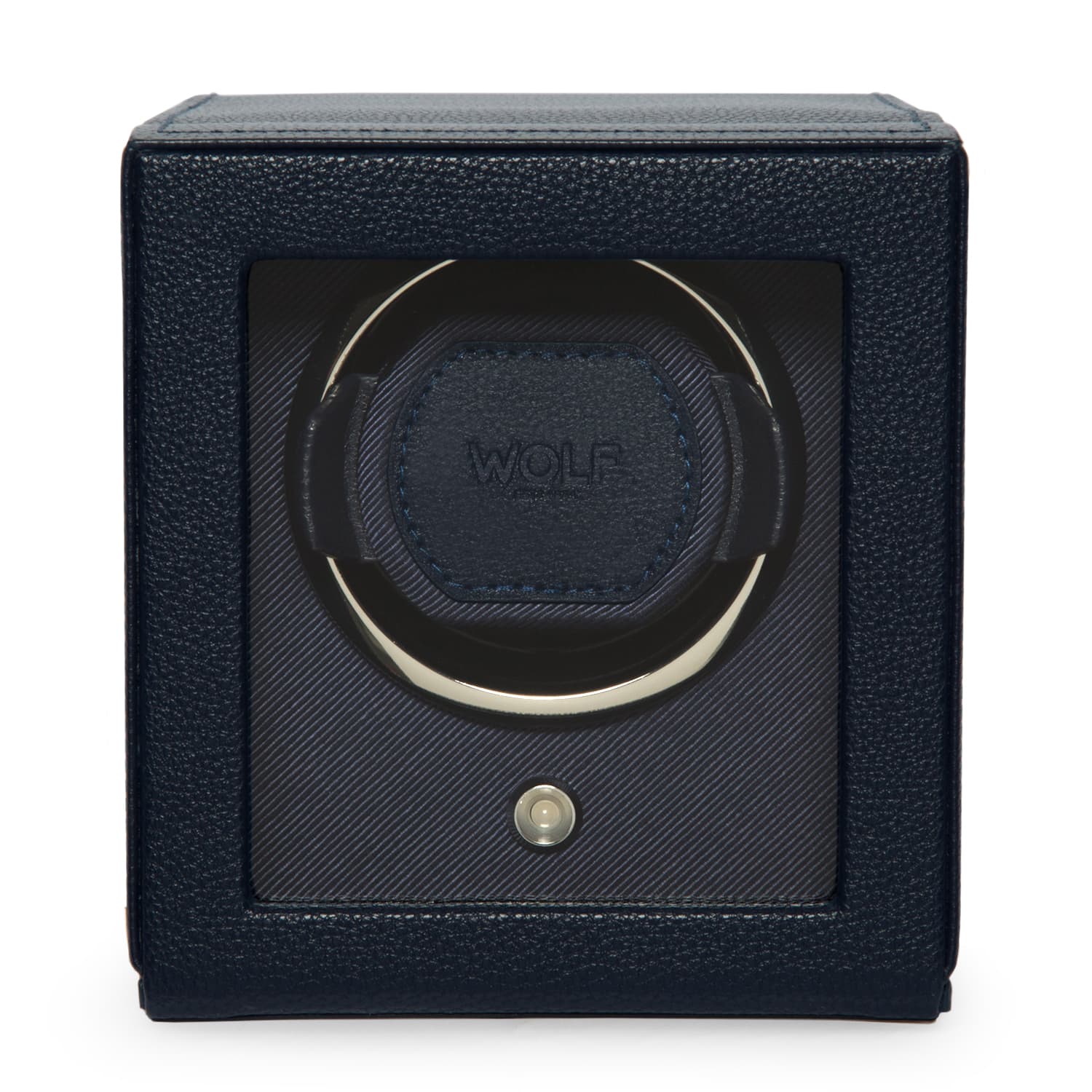 Wolf Cub Single Watch Winder with Cover Navy 461117
