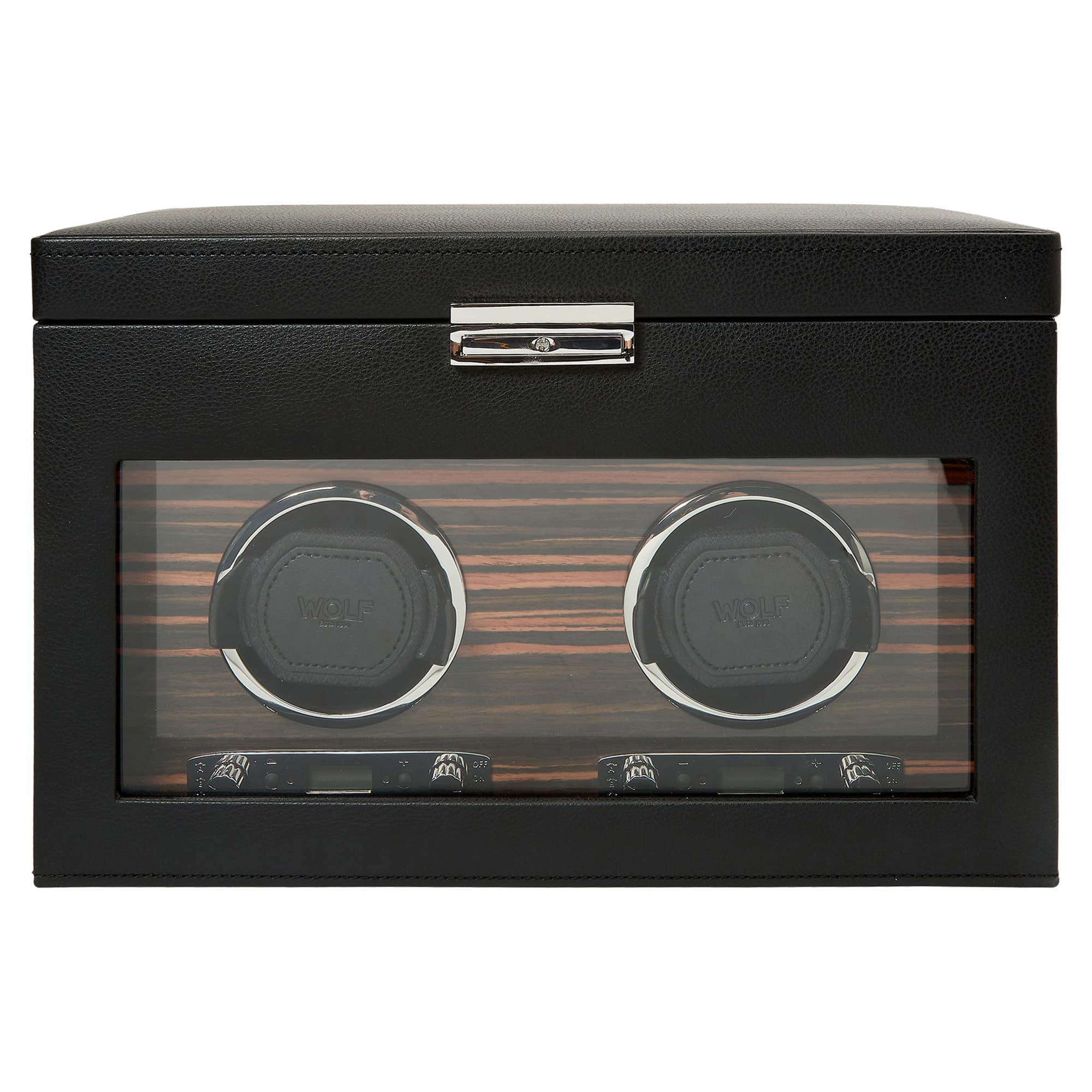 Wolf Roadster Double Watch Winder with Storage Black 457256